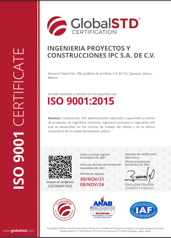 CERTIFICADOS DE LA ISO 9001